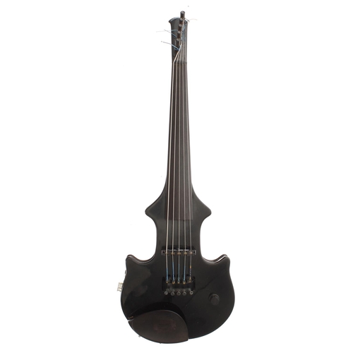 2413 - Good quality Zeta Jazz Fusion 5 string Vintage Electric Violin Black, Midi, case and another Zeta fo... 