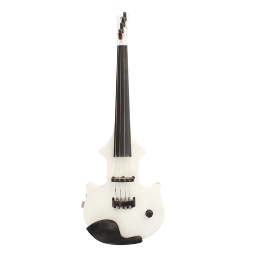 2413 - Good quality Zeta Jazz Fusion 5 string Vintage Electric Violin Black, Midi, case and another Zeta fo... 