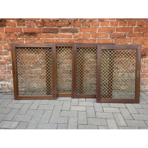 1794 - Set of four Regency style brass grille cabinet doors, 29.5