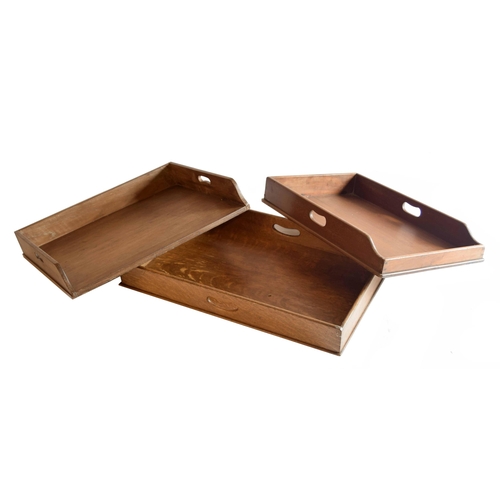 1796 - Two oak butlers serving trays and a mahogany example (3)