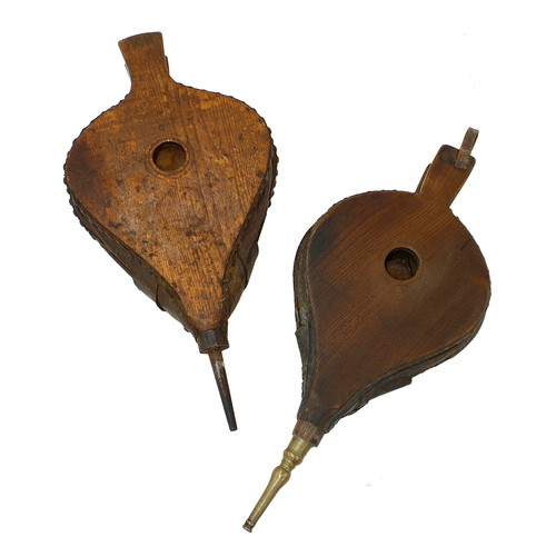 1360 - Set of 19th century oak and brass mechanical Westmoreland type bellows, 20.5