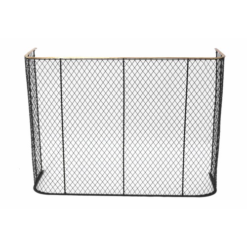 1102 - Victorian brass and mesh nursery fireguard, 38.5