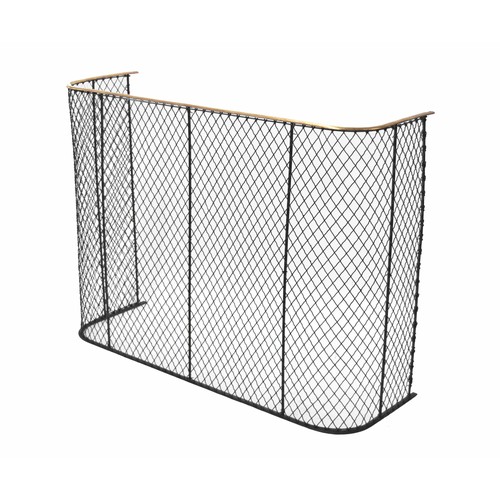 1102 - Victorian brass and mesh nursery fireguard, 38.5