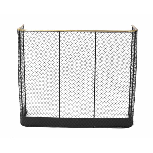 1345 - Victorian brass and mesh nursery fireguard, 36