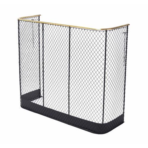 1345 - Victorian brass and mesh nursery fireguard, 36