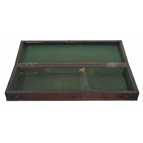 1063 - 19th century oak gun box, 22” wide, depth 7.5”, 3” high