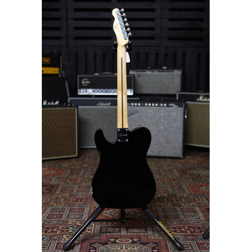 616 - 2022 Squier by Fender Bullet Telecaster electric guitar, black finish with large impact blemish to o... 