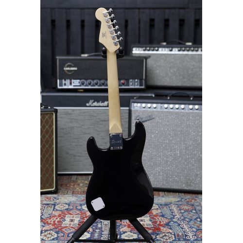 617 - 2023 Squier by Fender Mini Stratocaster electric guitar, black finish, with original box and packagi... 