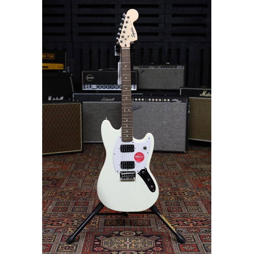 627 - 2021 Squier by Fender Limited Edition Bullet Mustang electric guitar, Olympic white finish, with ori... 