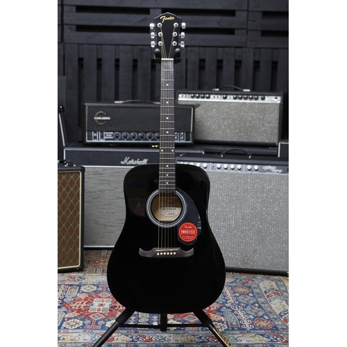 610 - 2018 Fender FA-125 Dreadnought acoustic guitar, black finish with various imperfections, boxed (new/... 