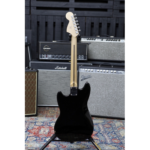 632 - 2021 Squier by Fender Bullet Mustang electric guitar, black finish, finish damage to rear of guitar ... 