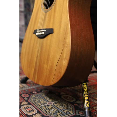 706 - JHS Vintage VEC550MH acoustic guitar, natural finish, large split to top (around 20cm in length), bo... 