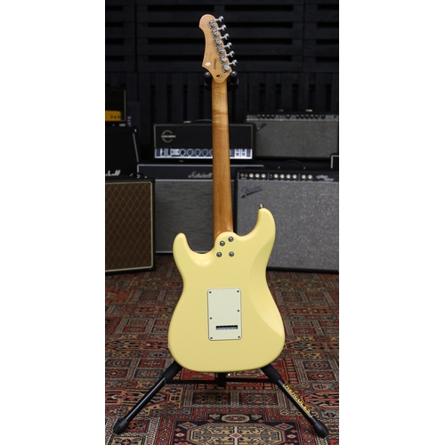 671 - Jet Guitars JS-400 electric guitar, butterscotch finish, small divot in top, finish damage, boxed (n... 