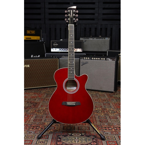 694 - Brunswick BTK50R acoustic guitar, red finish, boxed (new/B stock)*Please note: this lot is subject t... 