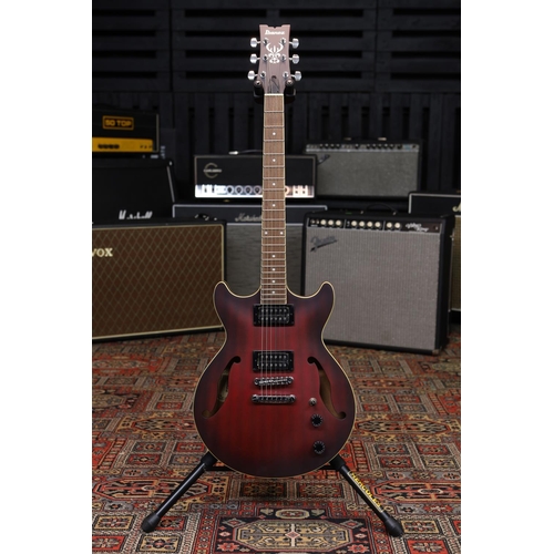 658 - 2021 Ibanez Artcore AM53-SRF semi-hollow body electric guitar, satin red burst finish, boxed (new/B ... 