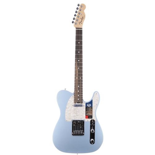 5 - 2019 Fender American Elite Telecaster electric guitar, made in USA; Body: satin blue ice metallic; N... 