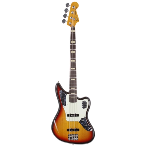 8 - 2014 Fender Jaguar Bass guitar, made in Japan; Body: three-tone sunburst, light buckle indent marks ... 