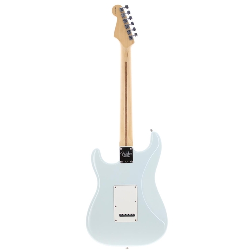 12 - 2001 Fender American Standard Stratocaster electric guitar, made in USA; Body: sky blue finish; Neck... 