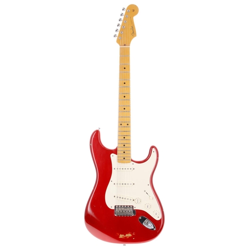 16 - 2006 Fender Eric Johnson Stratocaster electric guitar, made in USA; Body: candy apple red finish, we... 