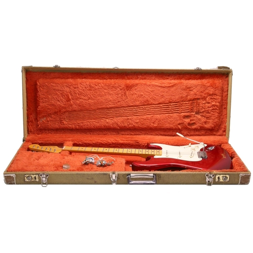 16 - 2006 Fender Eric Johnson Stratocaster electric guitar, made in USA; Body: candy apple red finish, we... 