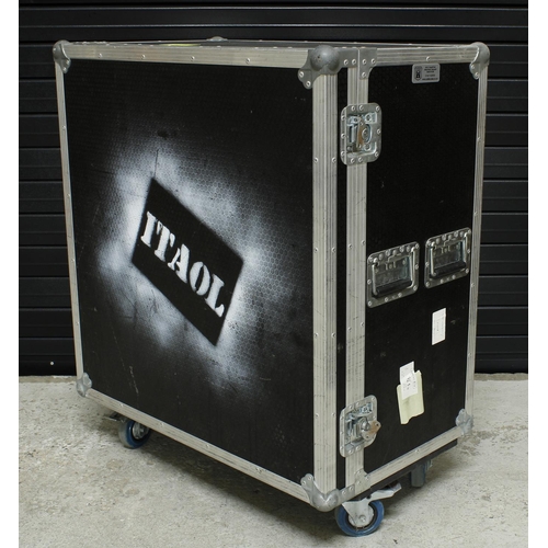 560 - The Script - heavy duty flight case on wheels bearing an 'ITAOL' stencil to the front*Redundant equi... 