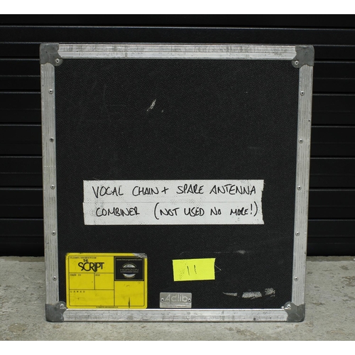 563 - The Script - heavy duty 3U AdLib flight case rack unit, bearing 'The Script' cargo labels*Redundant ... 