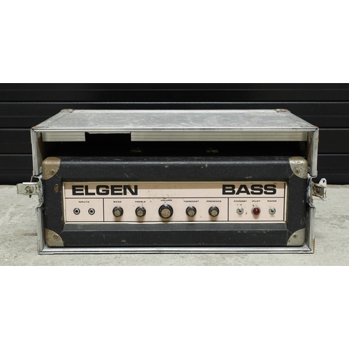 1077 - 1970s Elgen Bass guitar amplifier head, made in England, within heavy duty flight case*Please note: ... 