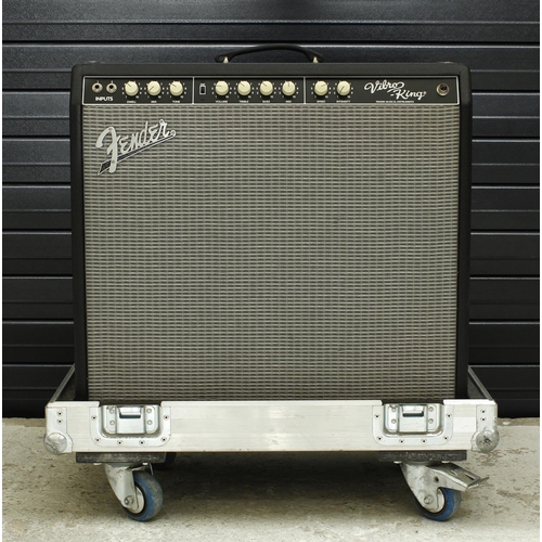 909 - Fender Custom Shop Vibro-King 3 x 10 combo guitar amplifier, made in USA, within heavy duty flight c... 