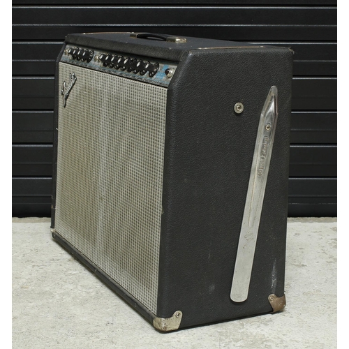 910 - 1970s Fender Twin Reverb guitar amplifier, made in USA, with JBL Fender orange speakers, footswitch*... 