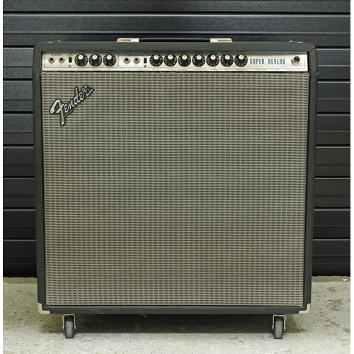 911 - 1973 Fender Super Reverb guitar amplifier, made in USA, with footswitch and modern dust cover*Please... 