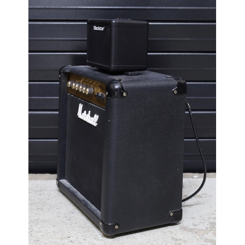 952 - Blackstar Amplification Fly 3 watt mini guitar amplifier; together with a Marshall MG15CD guitar amp... 