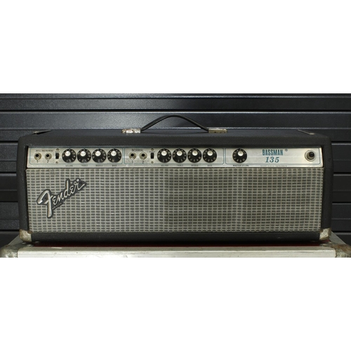 918 - 1978 Fender Bassman 135 guitar amplifier head, made in USA, within Packhorse flight case*Please note... 