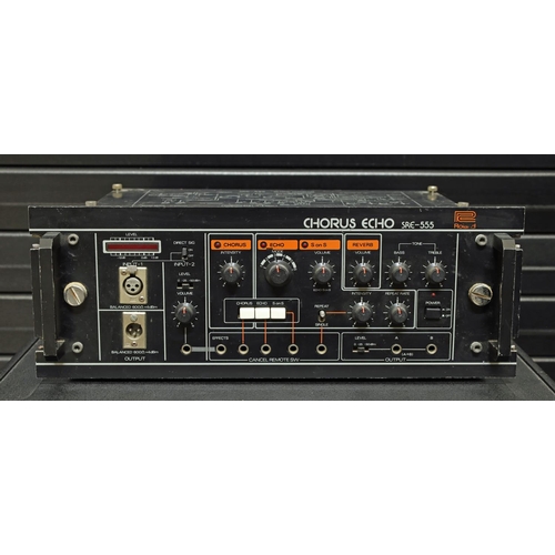 1208 - 1981 Roland SRE-555 Chorus Echo rack unit within slide-out rack enclosure, made in Japan*Please note... 