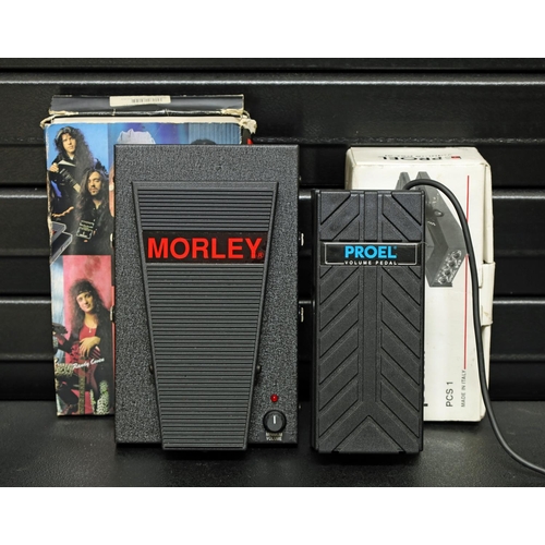 1214 - Morley Pro Series Stereo Volume guitar pedal, boxed; together with a Proel PCS1 volume pedal, boxed ... 