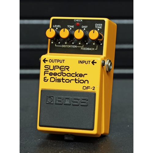 1216 - 1988 Boss DF-2 Super Feedbacker & Distortion guitar pedal, made in Japan, black label, boxed*Ple... 