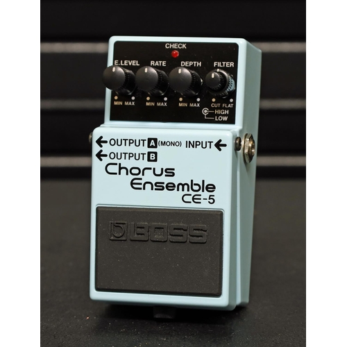 1222 - Boss CE-5 Chorus Ensemble guitar pedal, boxed*Please note: Gardiner Houlgate do not guarantee the fu... 