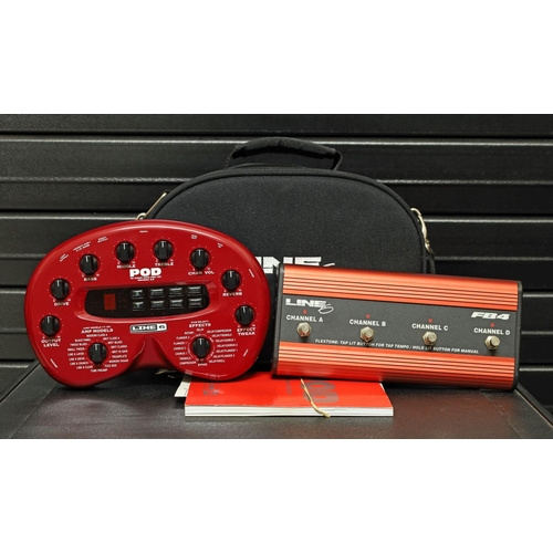 1251 - Line 6 POD 2.0 guitar modelling unit, boxed with gig bag, manual and associated cables; together wit... 