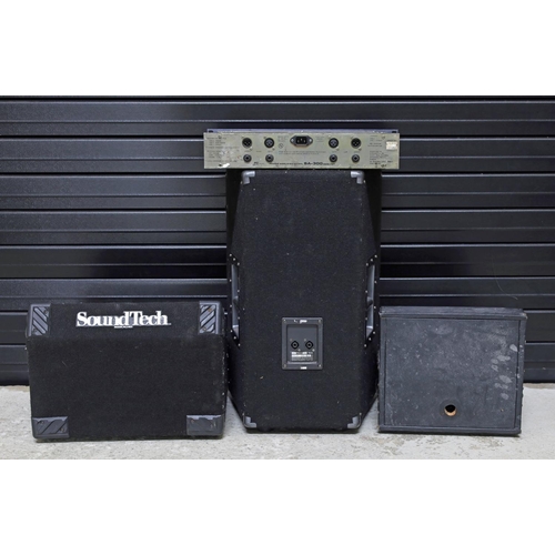 3061 - Anytronics Model SA-300 power amplifier; together with a ProSound PA speaker, a Sound Tech wedge mon... 
