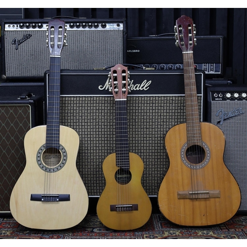 768 - Yamaha GL1 Guitalele; together with two short scale nylon string guitars (3)