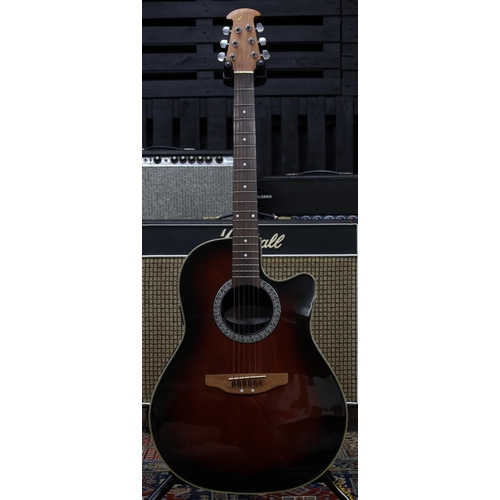 796 - Ovation Celebrity CC024 electro-acoustic guitar, made in Korea; Body: red burst finished top upon sy... 