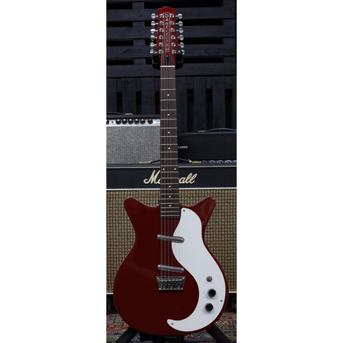 803 - Danelectro DC59 twelve string electric guitar, made in Korea; Body: red finish, light surface marks ... 