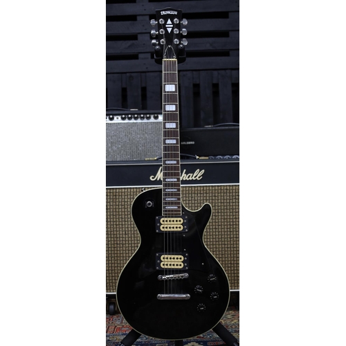 821 - Early 1980s Thomson LP-Type electric guitar, made in Italy, black finish (imperfections), with soft ... 