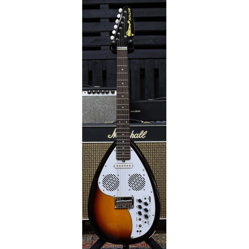 827 - 2012 Vox Apache 1 teardrop electric guitar with built-in amplifier, with original gig bag... 