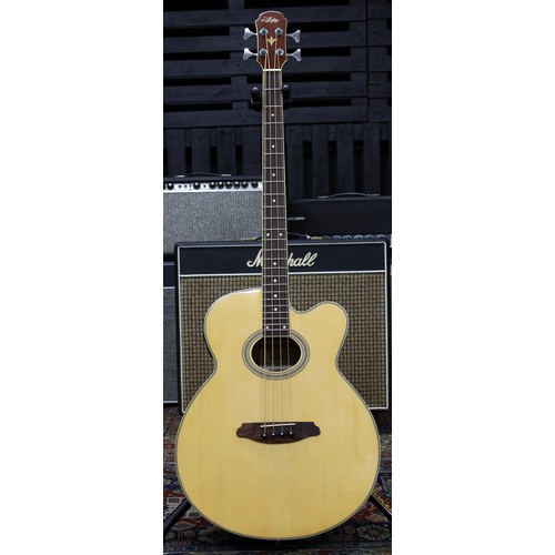 828 - Aria FEB-30M electro acoustic bass guitar, with gig bag