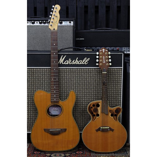 831 - 2002 Fender Telecoustic electro acoustic guitar, made in China, natural finish, with original gig ba... 