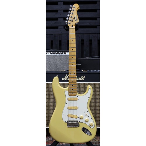 833 - 1990s Fenix by Young Chang ST-20-M electric guitar, made in Korea; Body: blonde finish; Fretboard: m... 