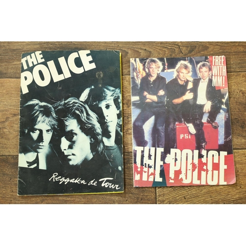 589 - The Police - two souvenir tour programmes for 'Reggatta de Tour' and 'Free with Mm!' (2)... 