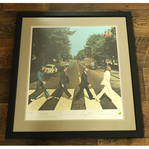 586 - The Beatles - 1993 The Beatles Abbey Road limited edition lithographic print, number 2818/9800, fram... 