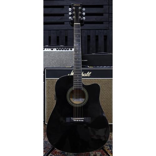 843 - Axman electro-acoustic guitar, black finish (imperfections)