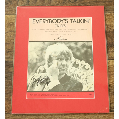 593 - Harry Nilsson -autographed sheet music, within mount, 14.25